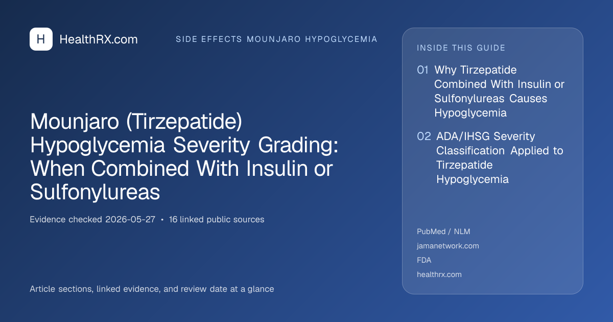 Evidence overview for Mounjaro (Tirzepatide) Hypoglycemia Severity Grading: When Combined With Insulin or Sulfonylureas