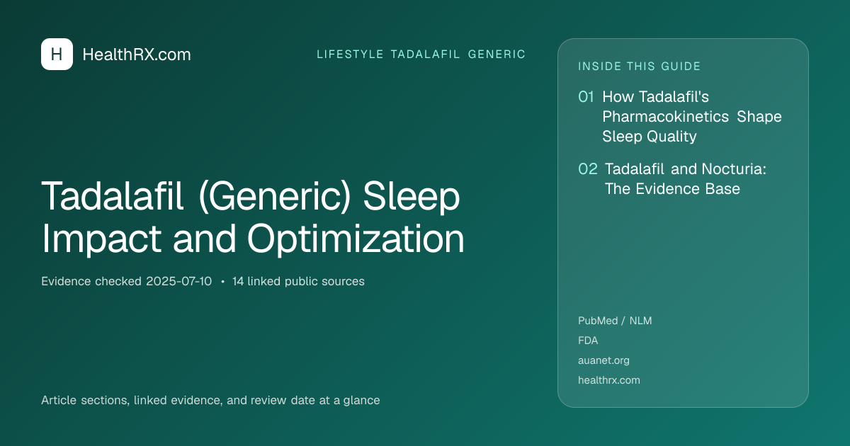 Evidence overview for lifestyle tadalafil generic: Tadalafil (Generic) Sleep Impact and Optimization