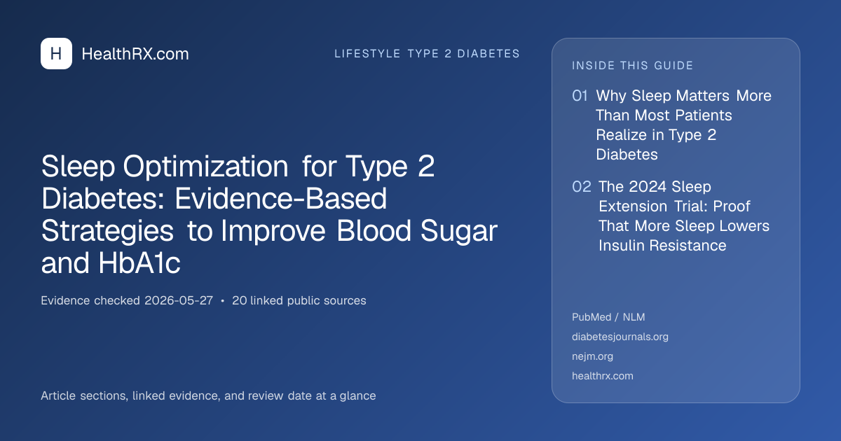 Evidence overview for Sleep Optimization for Type 2 Diabetes: Evidence-Based Strategies to Improve Blood Sugar and HbA1c