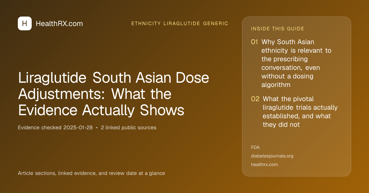 Evidence overview for Liraglutide South Asian Dose Adjustments: What the Evidence Actually Shows