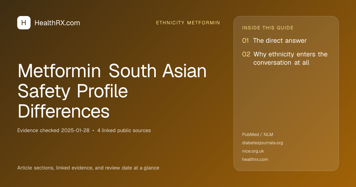 Evidence overview for Metformin South Asian Safety Profile Differences
