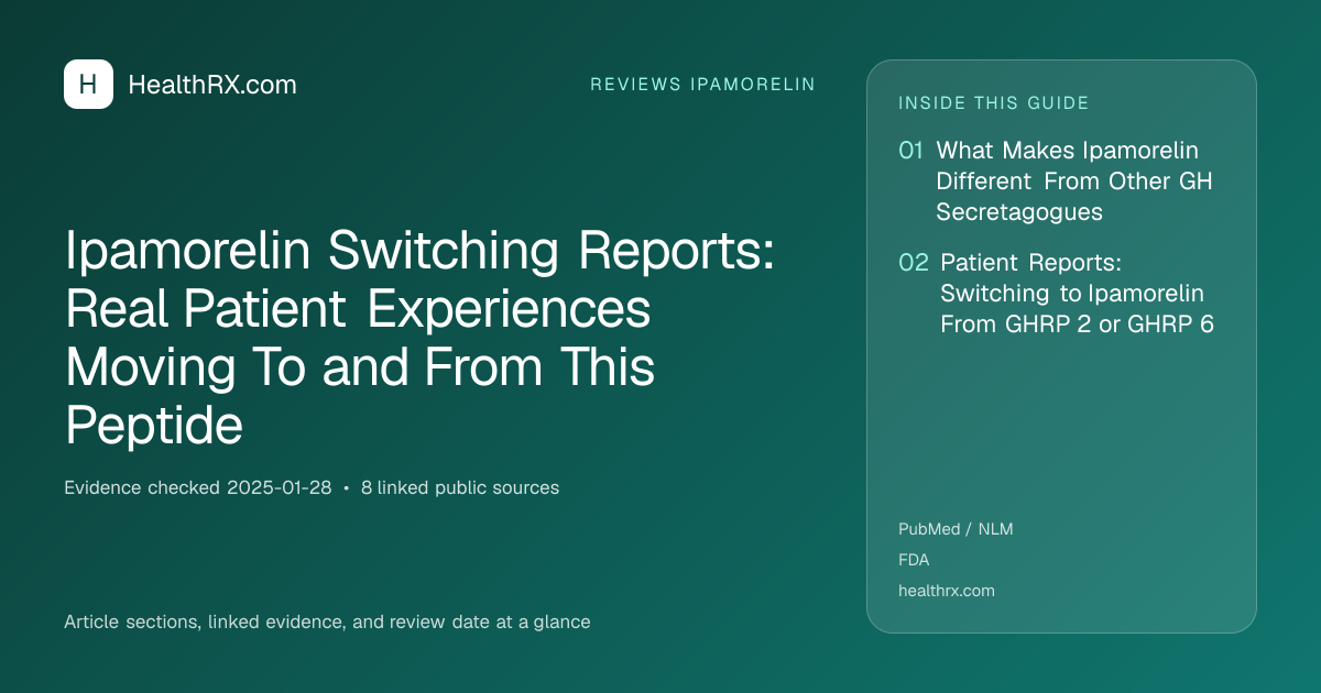 Evidence overview for Ipamorelin Switching Reports: Real Patient Experiences Moving To and From This Peptide