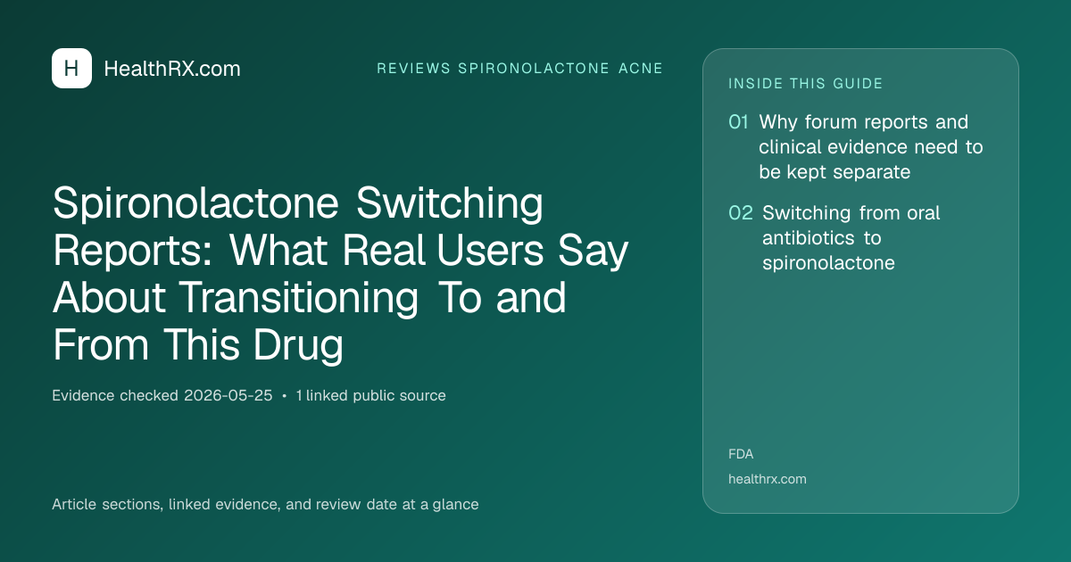 Evidence overview for reviews spironolactone acne: Spironolactone Switching Reports: What Real Users Say About Transitioning To and From This Drug