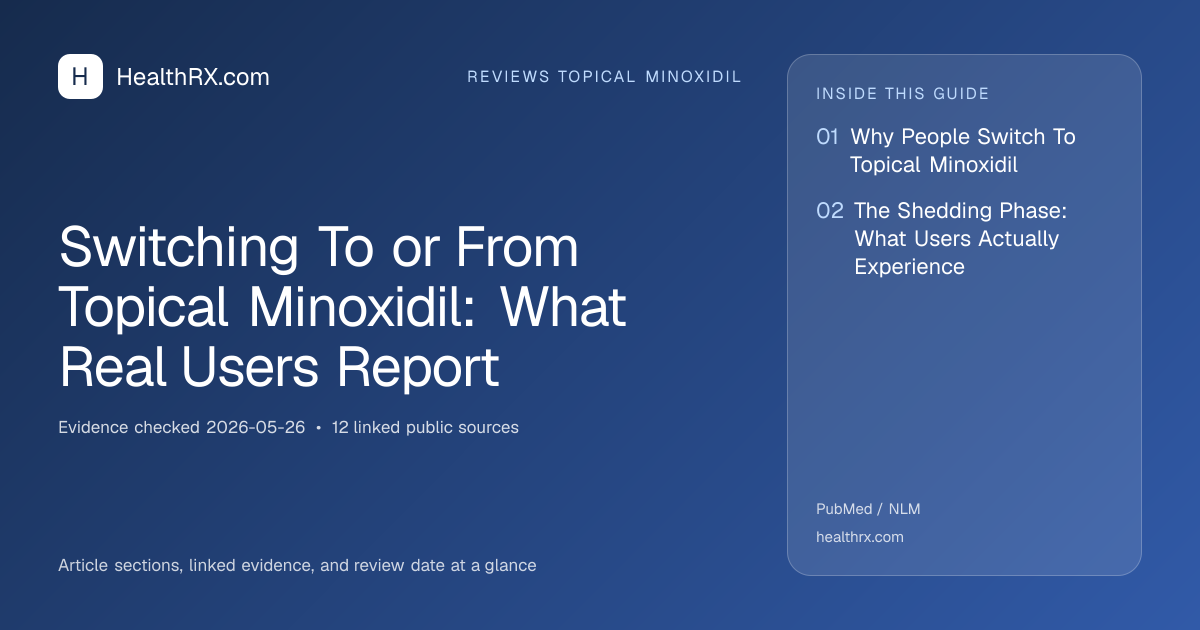 Evidence overview for reviews topical minoxidil: Switching To or From Topical Minoxidil: What Real Users Report