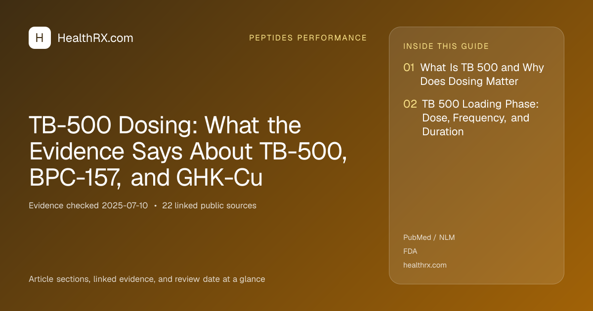 Evidence overview for TB-500 Dosing: What the Evidence Says About TB-500, BPC-157, and GHK-Cu