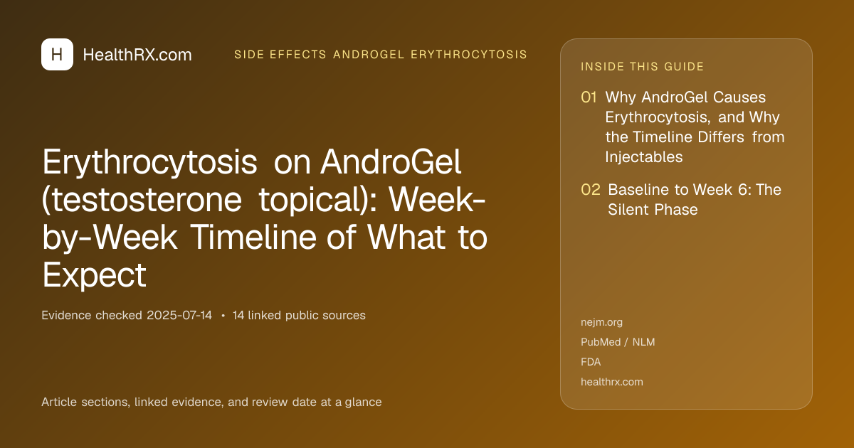 Evidence overview for Erythrocytosis on AndroGel (testosterone topical): Week-by-Week Timeline of What to Expect