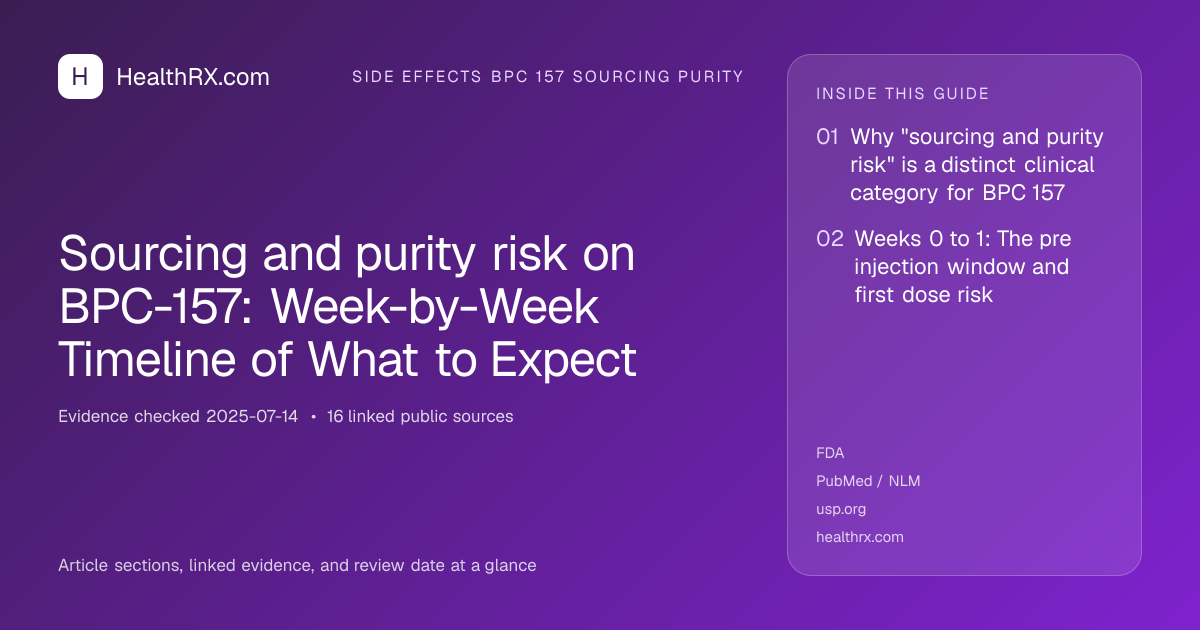 Evidence overview for Sourcing and purity risk on BPC-157: Week-by-Week Timeline of What to Expect