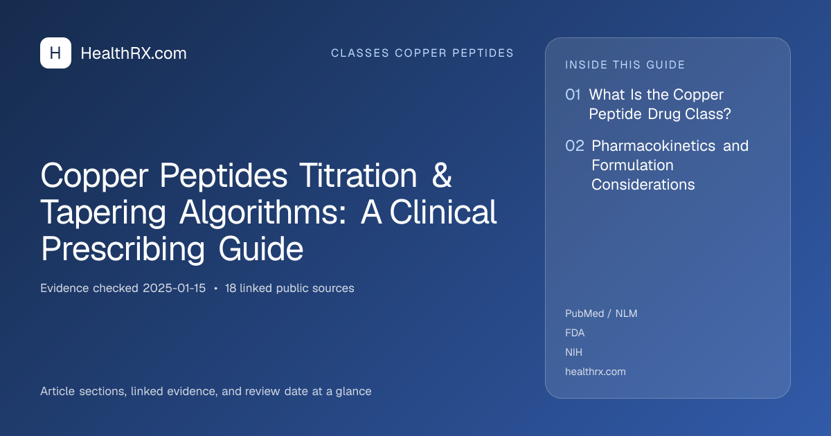Evidence overview for Copper Peptides Titration & Tapering Algorithms: A Clinical Prescribing Guide