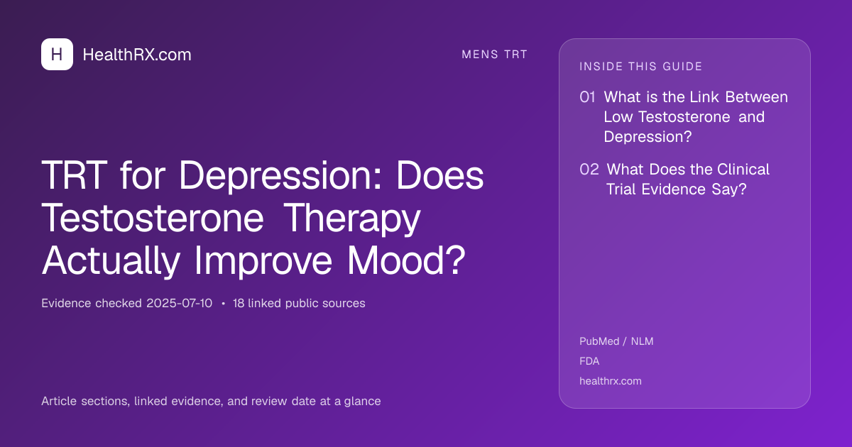 Evidence overview for TRT for Depression: Does Testosterone Therapy Actually Improve Mood?