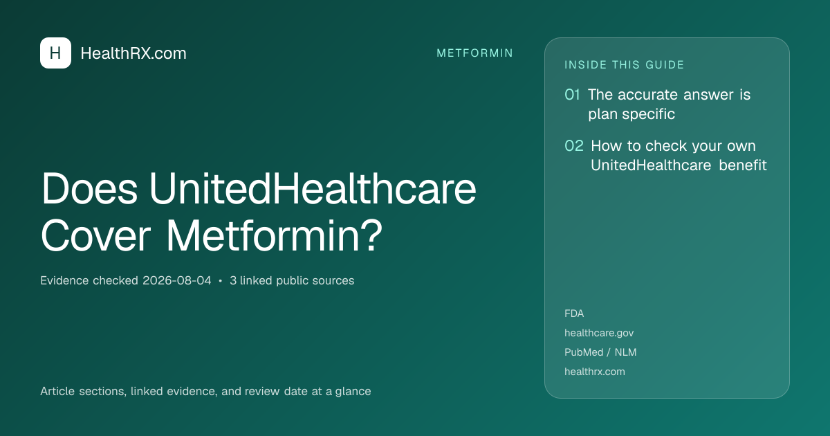 Evidence overview for Does UnitedHealthcare Cover Metformin?