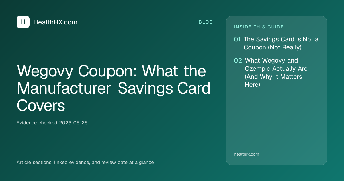 Evidence overview for Wegovy Coupon: What the Manufacturer Savings Card Covers