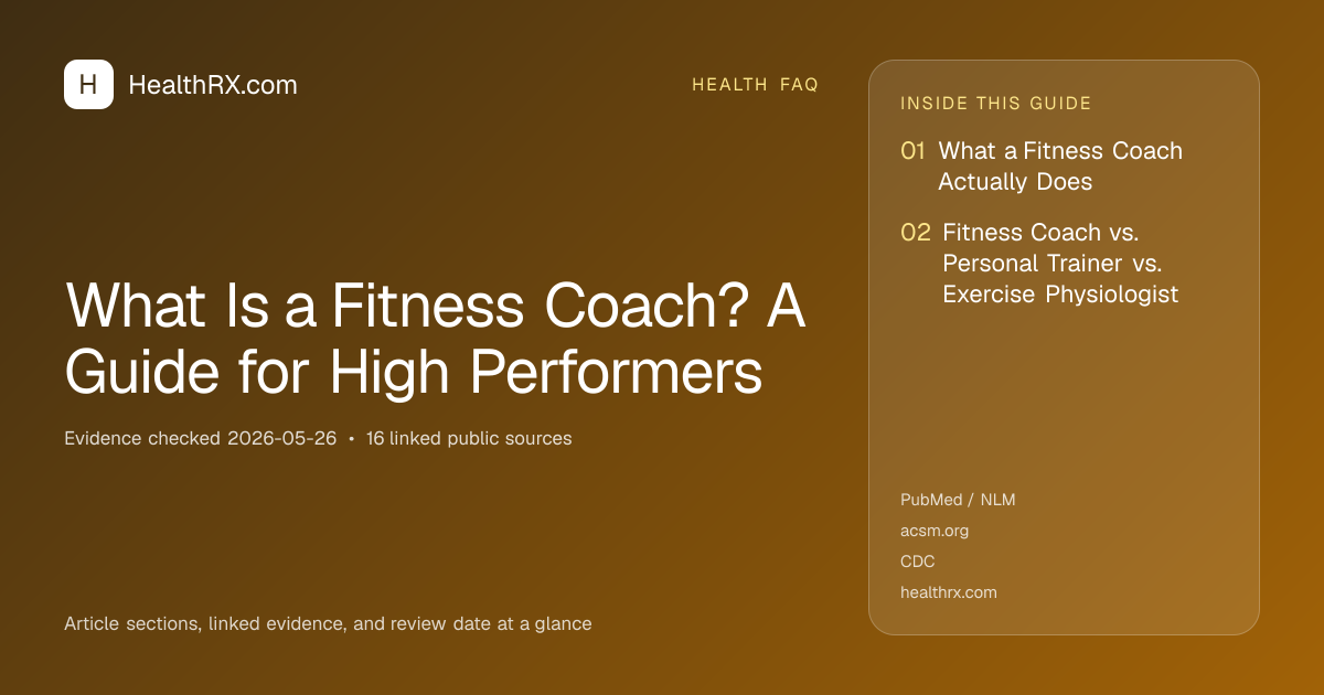Evidence overview for health faq: What Is a Fitness Coach? A Guide for High Performers