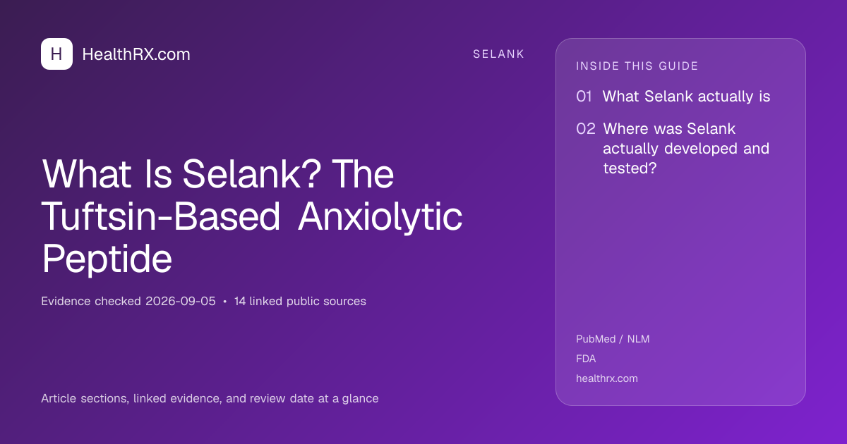 Evidence overview for What Is Selank? The Tuftsin-Based Anxiolytic Peptide
