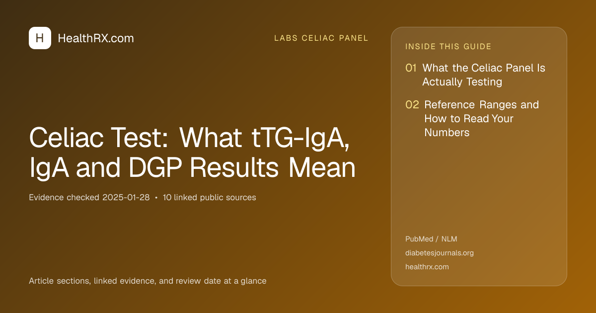 Evidence overview for Celiac Test: What tTG-IgA, IgA and DGP Results Mean