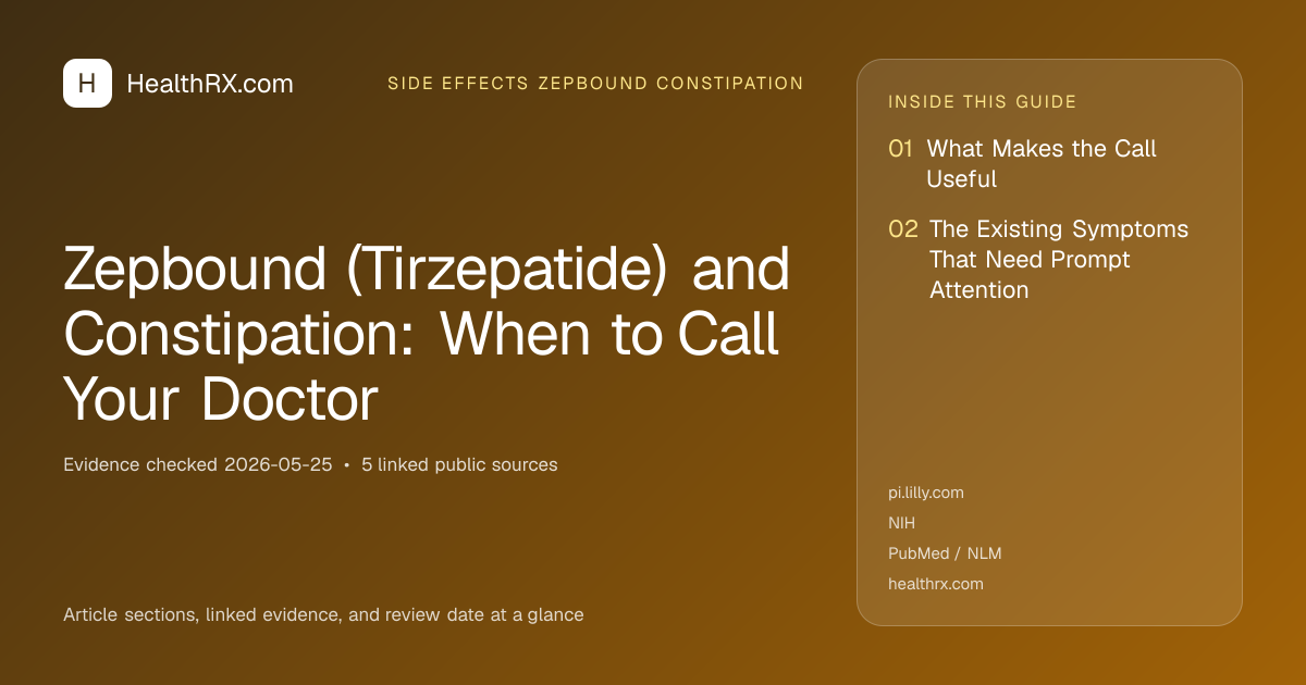Evidence overview for Zepbound (Tirzepatide) and Constipation: When to Call Your Doctor