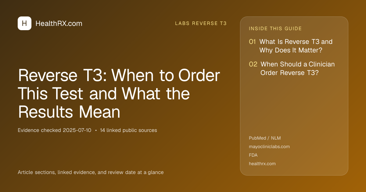 Evidence overview for Reverse T3: When to Order This Test and What the Results Mean