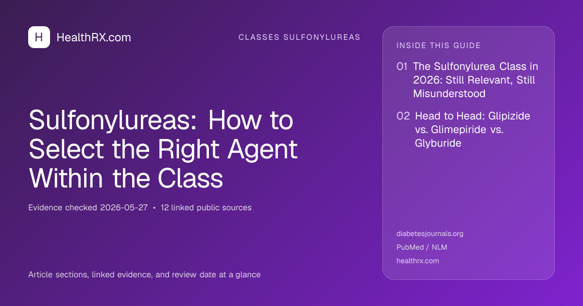 Evidence overview for classes sulfonylureas: Sulfonylureas: How to Select the Right Agent Within the Class