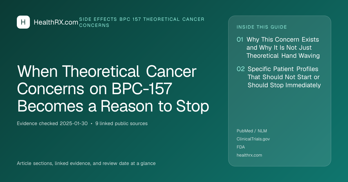 Evidence overview for When Theoretical Cancer Concerns on BPC-157 Becomes a Reason to Stop