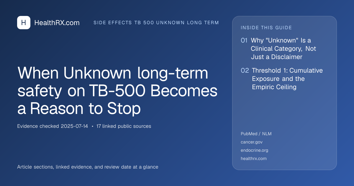 Evidence overview for When Unknown long-term safety on TB-500 Becomes a Reason to Stop