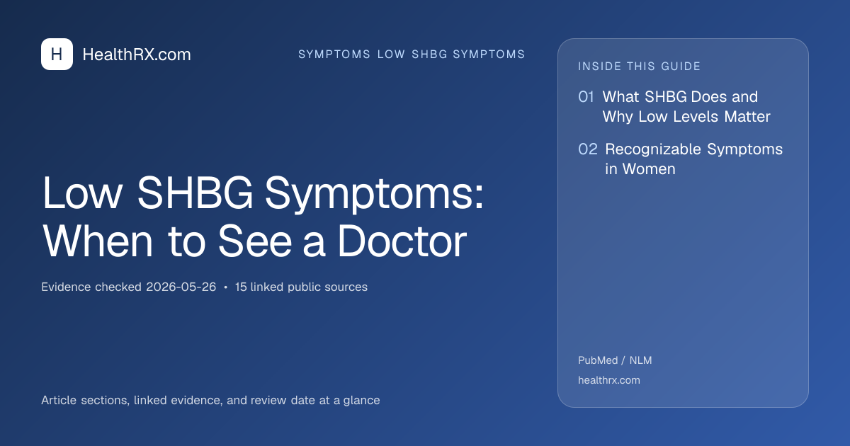Evidence overview for Low SHBG Symptoms: When to See a Doctor
