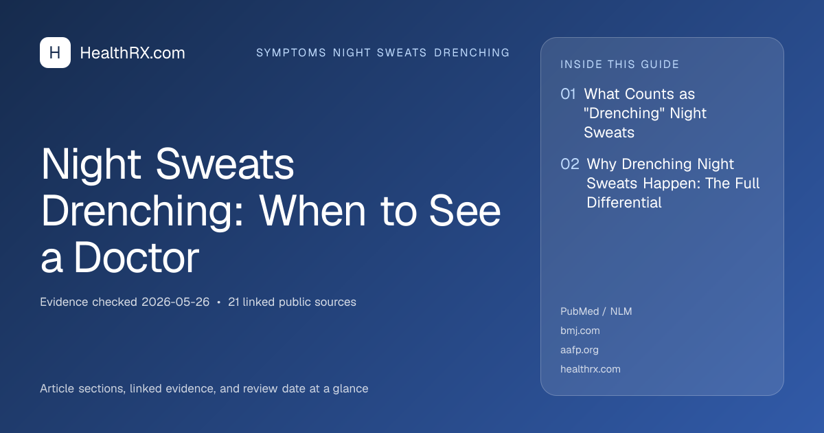 Evidence overview for Night Sweats Drenching: When to See a Doctor