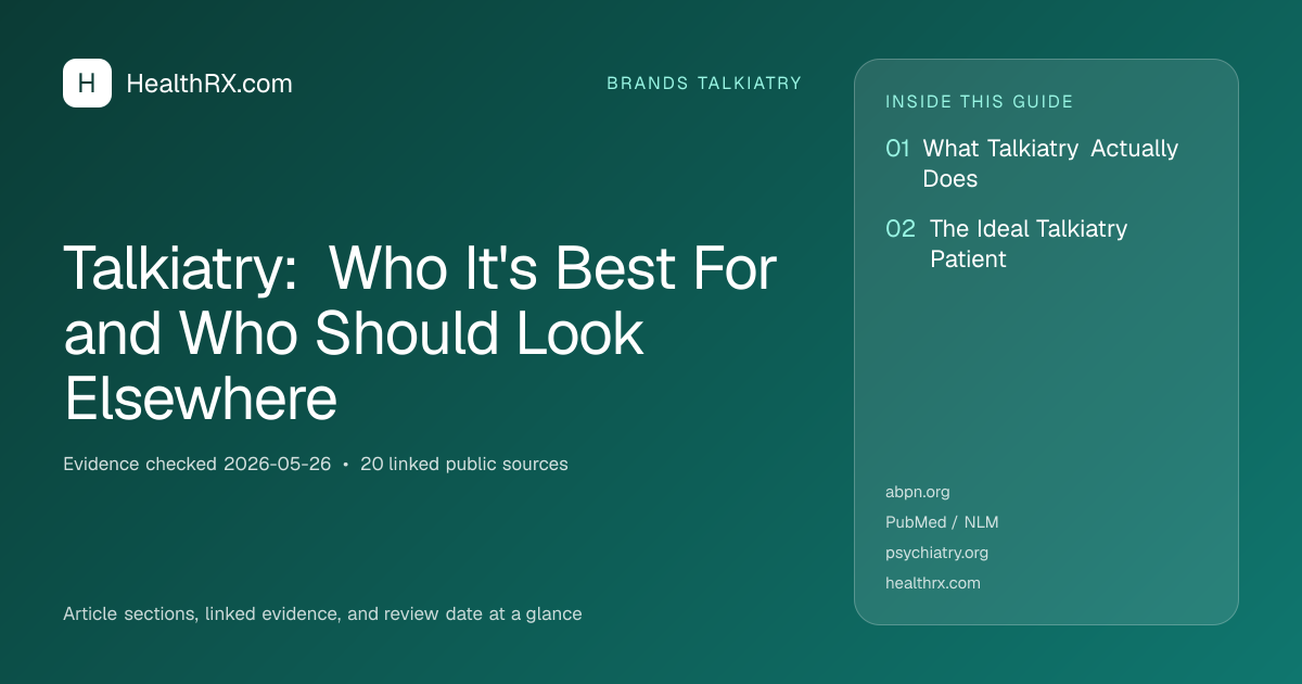 Evidence overview for Talkiatry: Who It's Best For and Who Should Look Elsewhere