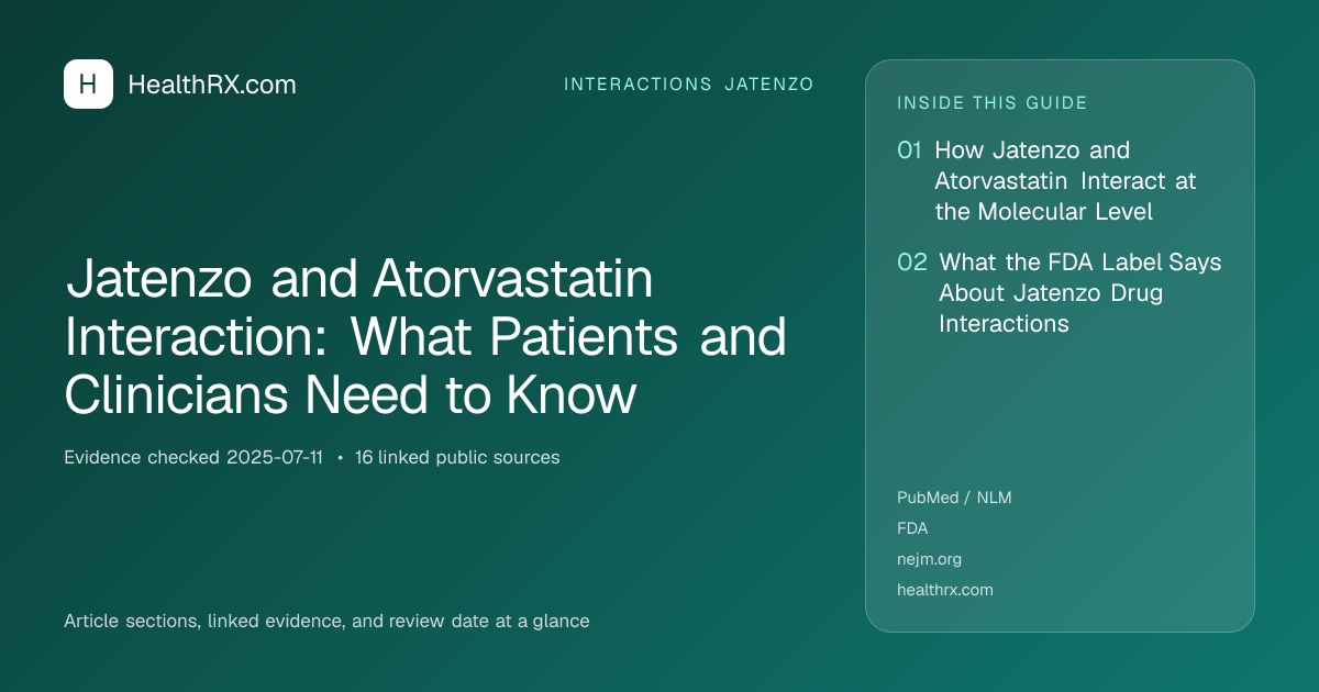 Evidence overview for Jatenzo and Atorvastatin Interaction: What Patients and Clinicians Need to Know