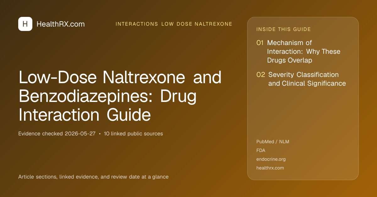 Evidence overview for interactions low dose naltrexone: Low-Dose Naltrexone and Benzodiazepines: Drug Interaction Guide