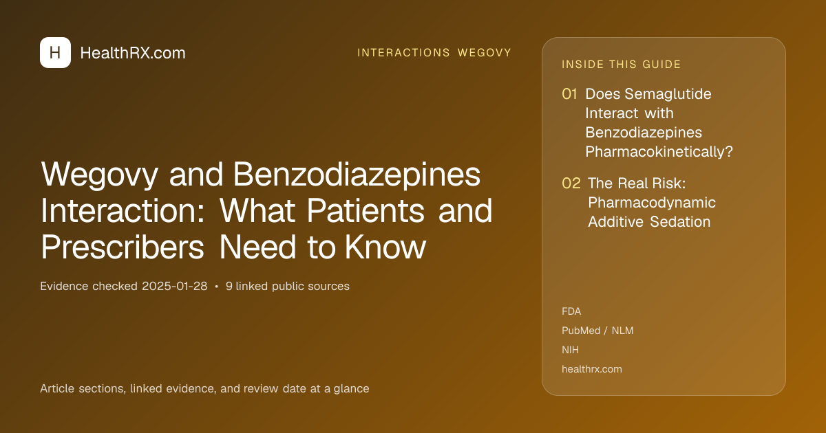Evidence overview for Wegovy and Benzodiazepines Interaction: What Patients and Prescribers Need to Know