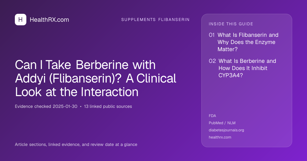 Evidence overview for supplements flibanserin: Can I Take Berberine with Addyi (Flibanserin)? A Clinical Look at the Interaction