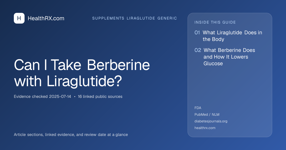 Evidence overview for Can I Take Berberine with Liraglutide?