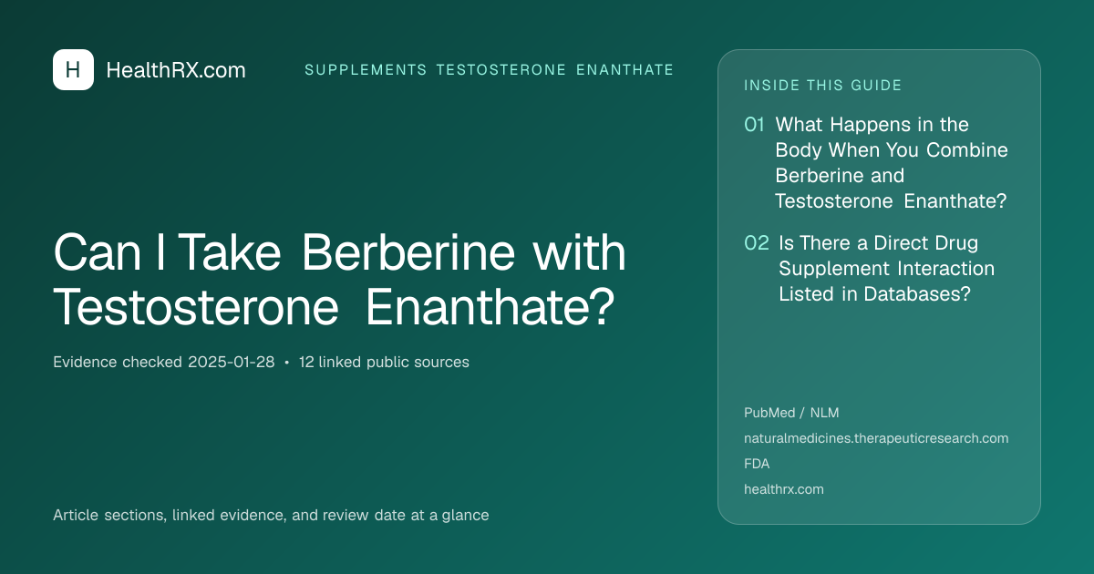 Evidence overview for Can I Take Berberine with Testosterone Enanthate?