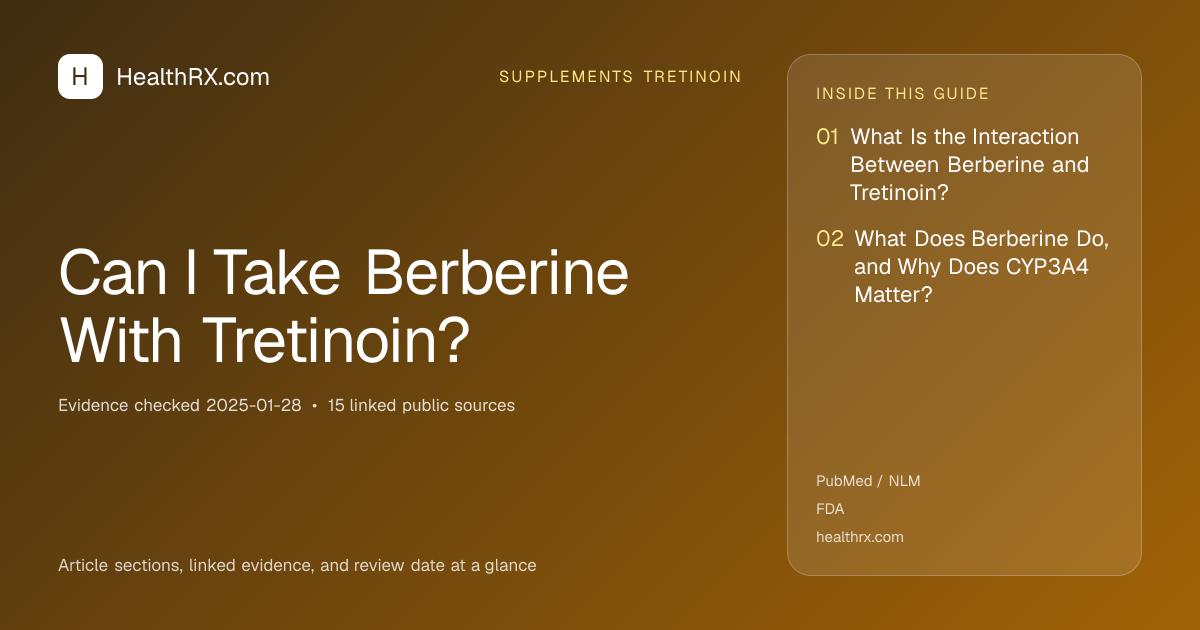 Evidence overview for supplements tretinoin: Can I Take Berberine With Tretinoin?