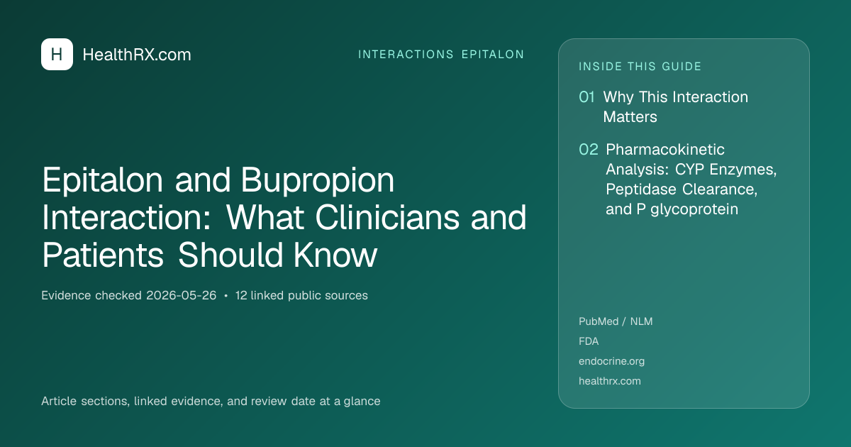 Evidence overview for Epitalon and Bupropion Interaction: What Clinicians and Patients Should Know