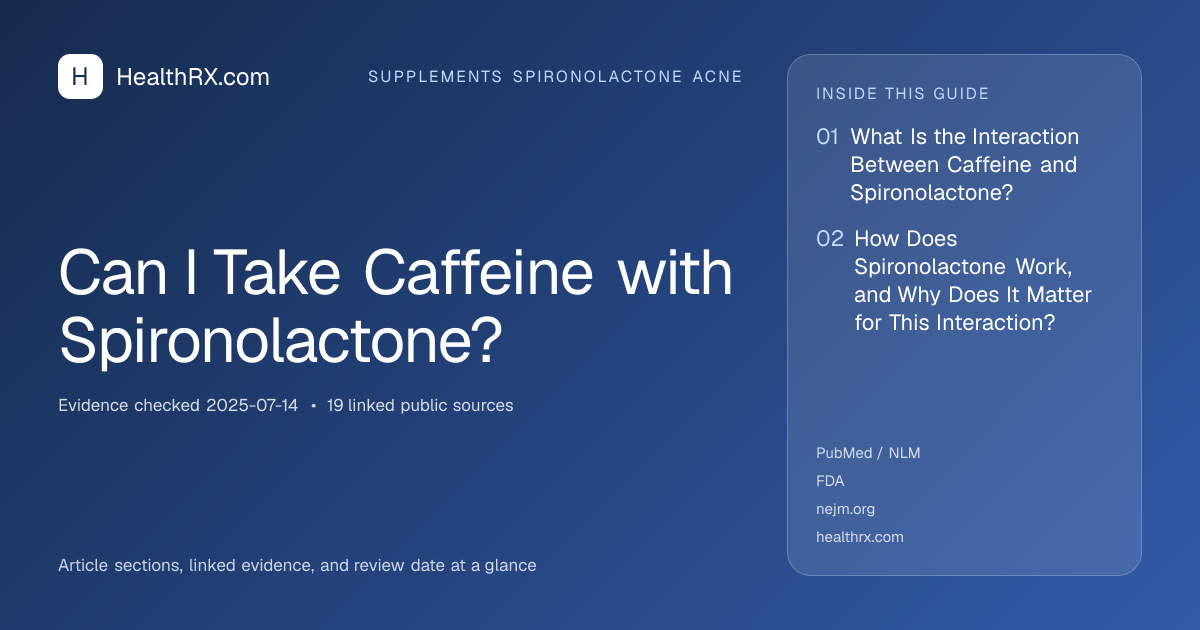 Evidence overview for supplements spironolactone acne: Can I Take Caffeine with Spironolactone?
