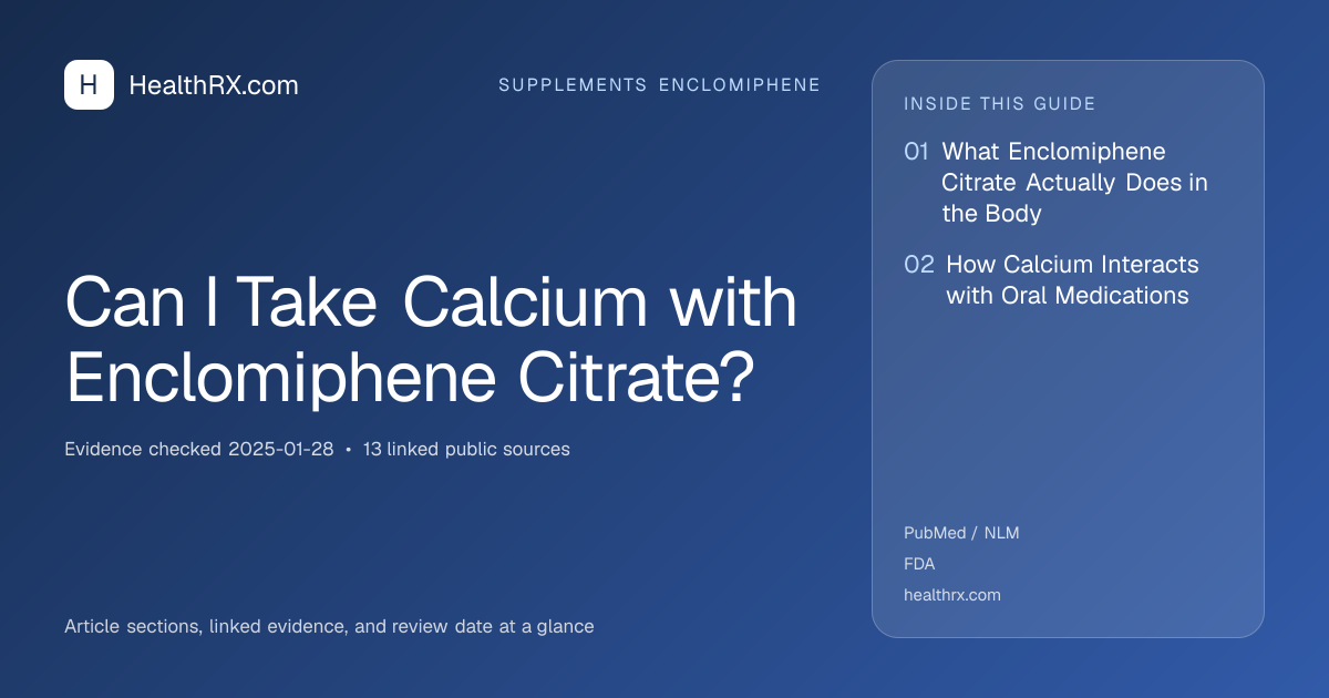 Evidence overview for Can I Take Calcium with Enclomiphene Citrate?