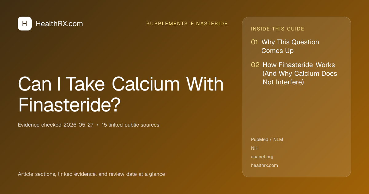Evidence overview for supplements finasteride: Can I Take Calcium With Finasteride?