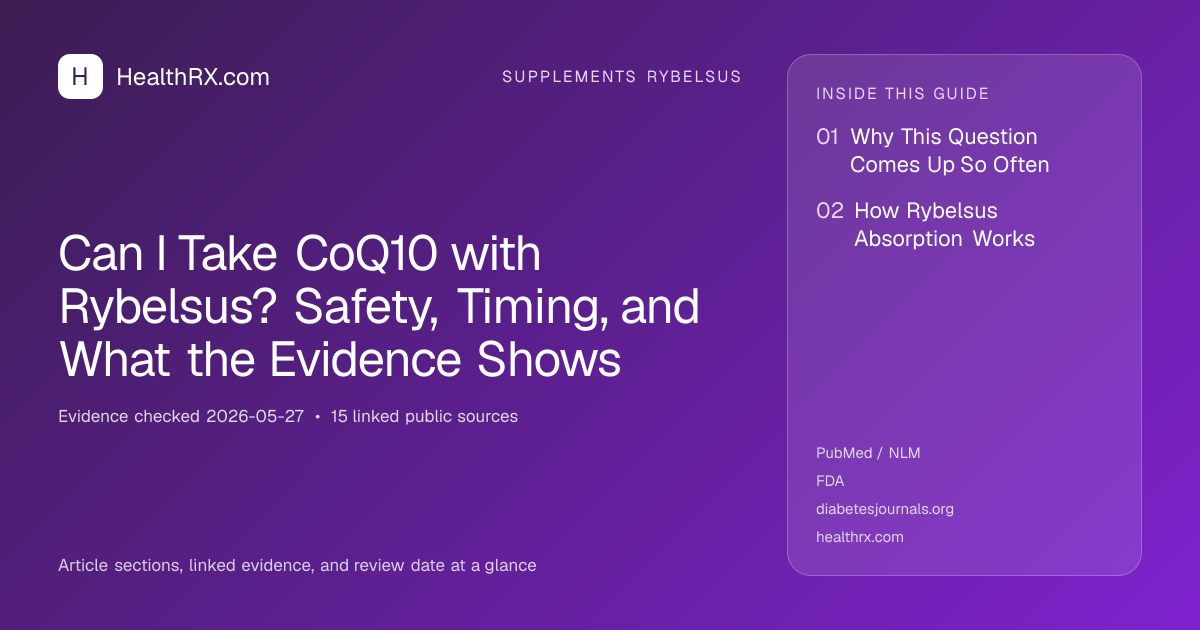 Evidence overview for Can I Take CoQ10 with Rybelsus? Safety, Timing, and What the Evidence Shows