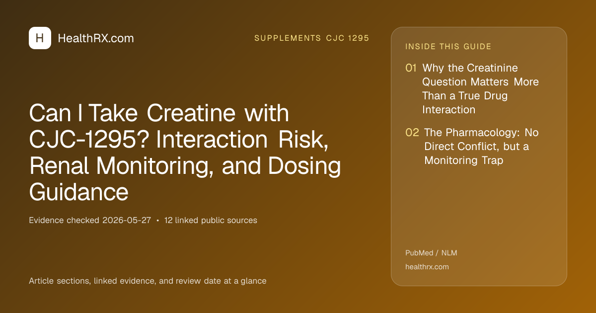 Evidence overview for Can I Take Creatine with CJC-1295? Interaction Risk, Renal Monitoring, and Dosing Guidance