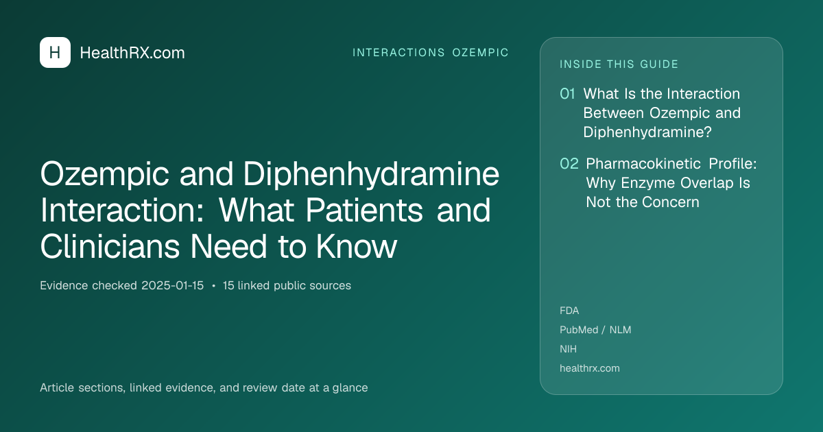 Evidence overview for Ozempic and Diphenhydramine Interaction: What Patients and Clinicians Need to Know