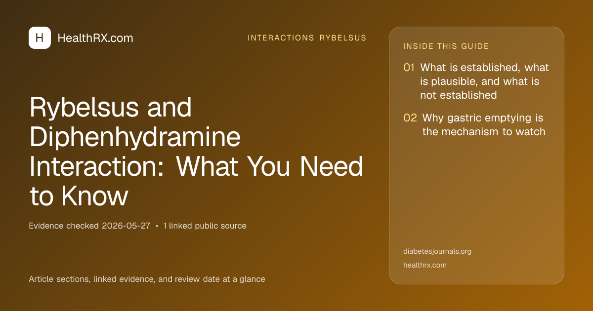 Evidence overview for Rybelsus and Diphenhydramine Interaction: What You Need to Know
