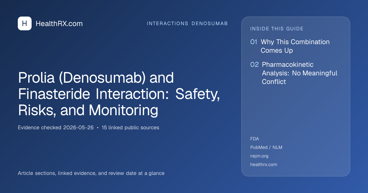 Evidence overview for Prolia (Denosumab) and Finasteride Interaction: Safety, Risks, and Monitoring
