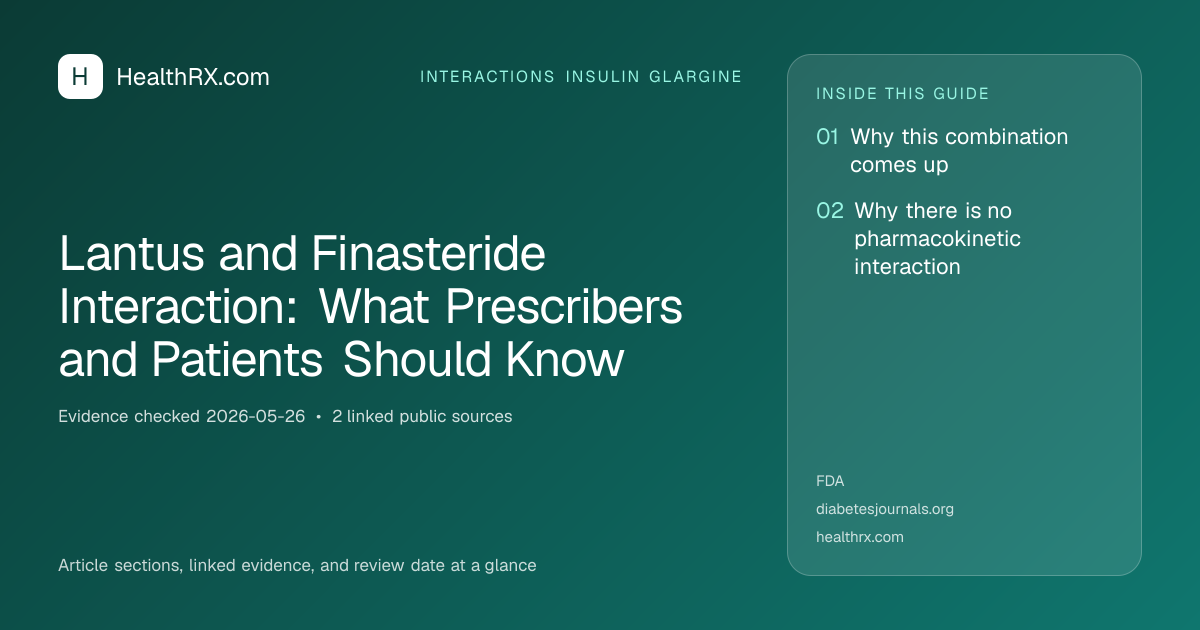 Evidence overview for interactions insulin glargine: Lantus and Finasteride Interaction: What Prescribers and Patients Should Know