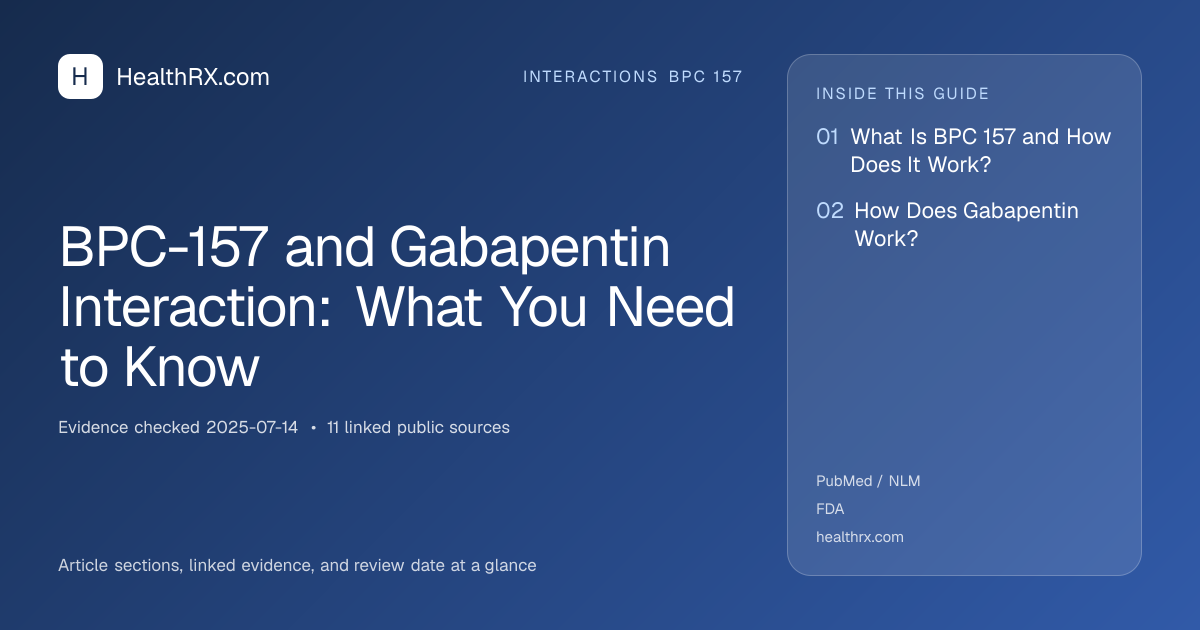 Evidence overview for BPC-157 and Gabapentin Interaction: What You Need to Know