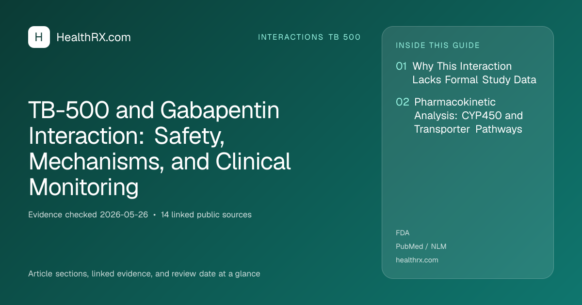 Evidence overview for TB-500 and Gabapentin Interaction: Safety, Mechanisms, and Clinical Monitoring