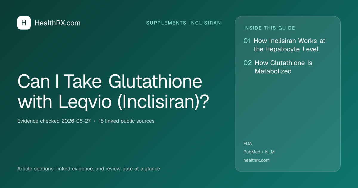 Evidence overview for supplements inclisiran: Can I Take Glutathione with Leqvio (Inclisiran)?