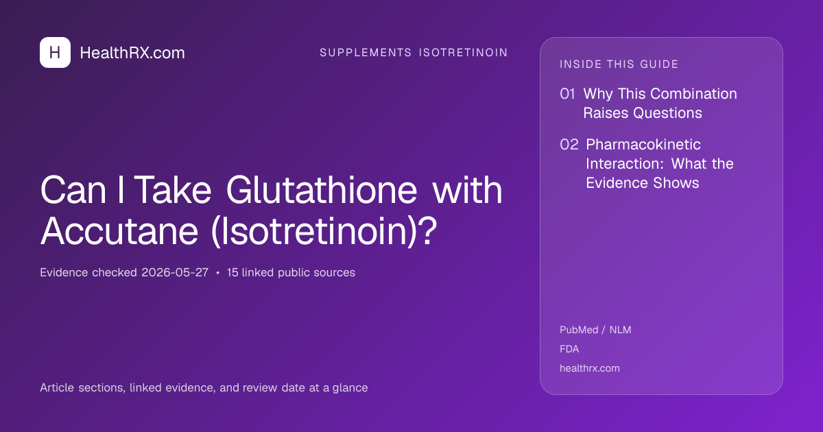 Evidence overview for supplements isotretinoin: Can I Take Glutathione with Accutane (Isotretinoin)?