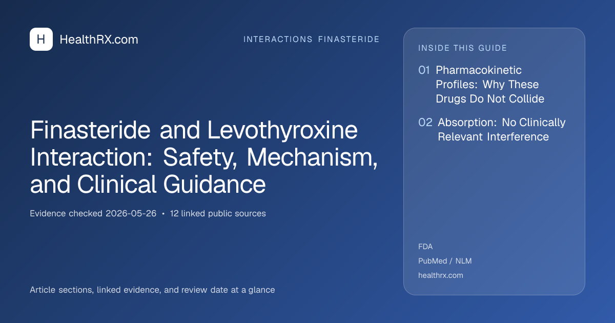 Evidence overview for Finasteride and Levothyroxine Interaction: Safety, Mechanism, and Clinical Guidance