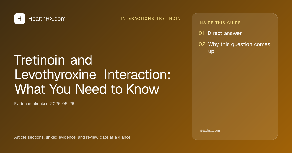 Evidence overview for interactions tretinoin: Tretinoin and Levothyroxine Interaction: What You Need to Know