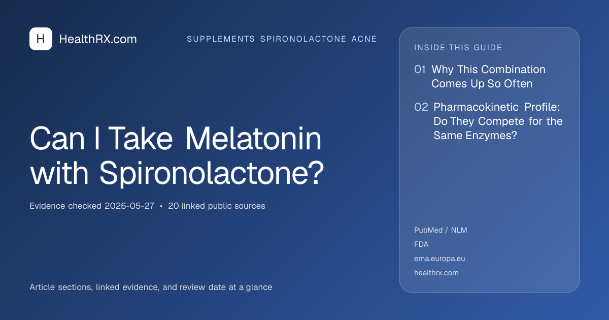 Evidence overview for supplements spironolactone acne: Can I Take Melatonin with Spironolactone?
